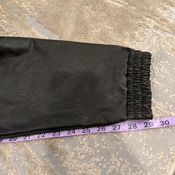 Spanx Womens Black Faux Leather Jogger Pants Athletic NWT size 1Xfront pockets - Picture 9 of 10